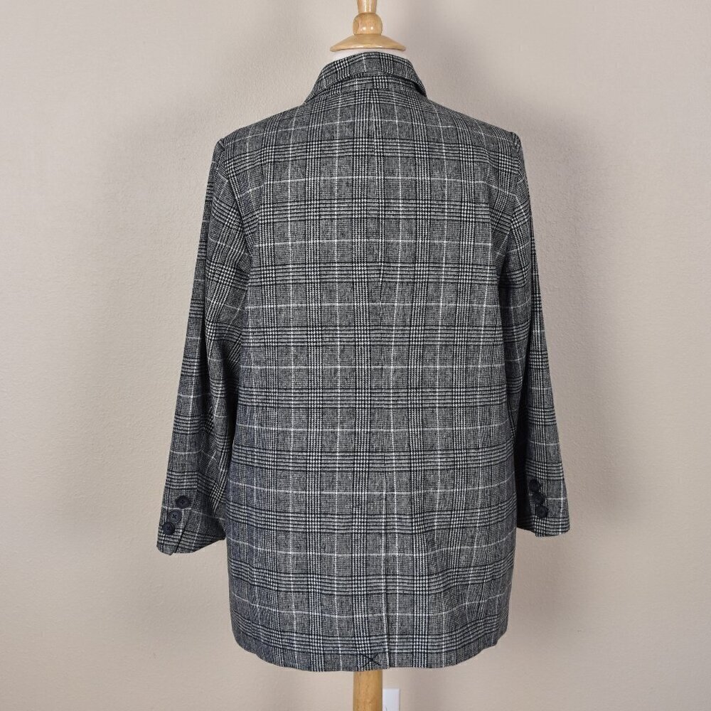 Ellos Plaid Houndstooth Wool Coat NEW 22 - Picture 2 of 9
